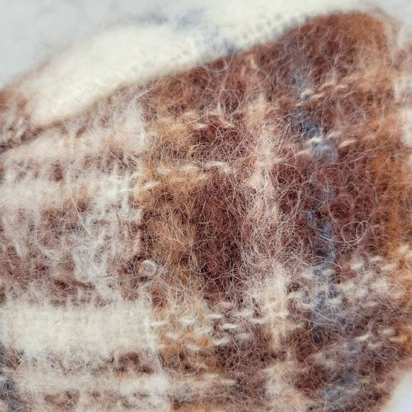 The Scotch House Plaid Mohair and Wool Bucket Hat Brown Cream Vintage - Picture 5 of 12